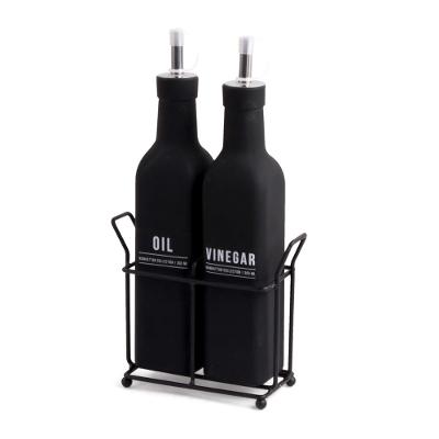 Galheteiro Vidro Manhattan Hauskraft Preto 300 ml 2 Peças