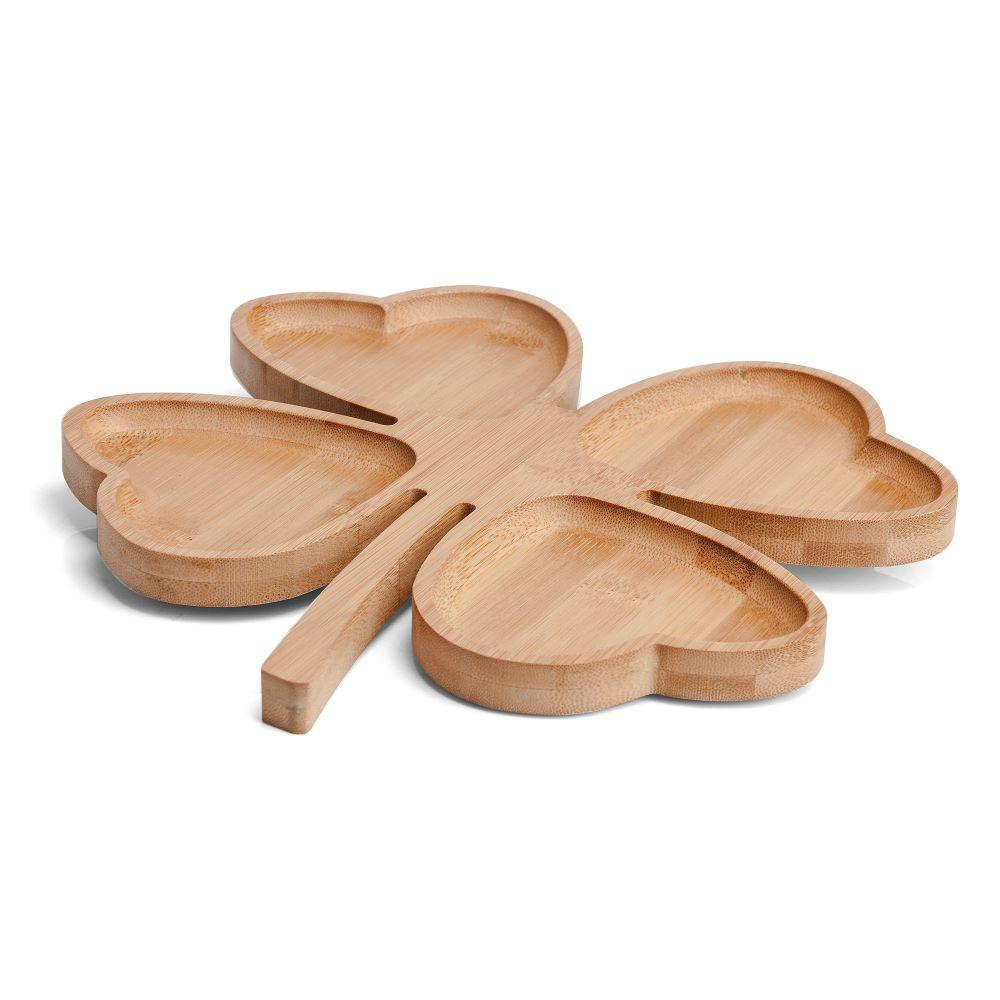 Petisqueira Em Bambu Com Formato De Trevo De 4 Folhas Welf - 1