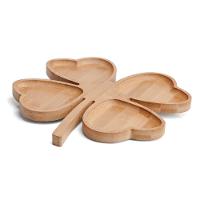 Petisqueira Em Bambu Com Formato De Trevo De 4 Folhas Welf - 1