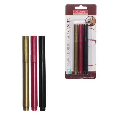 Jogo 3 Marcadores de Taça Caneta Hauskraft