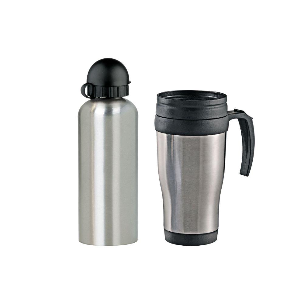 Conjunto De Squeeze E Caneca Em Aço Inox  600/410 Ml- 2 Pçs Welf - 2