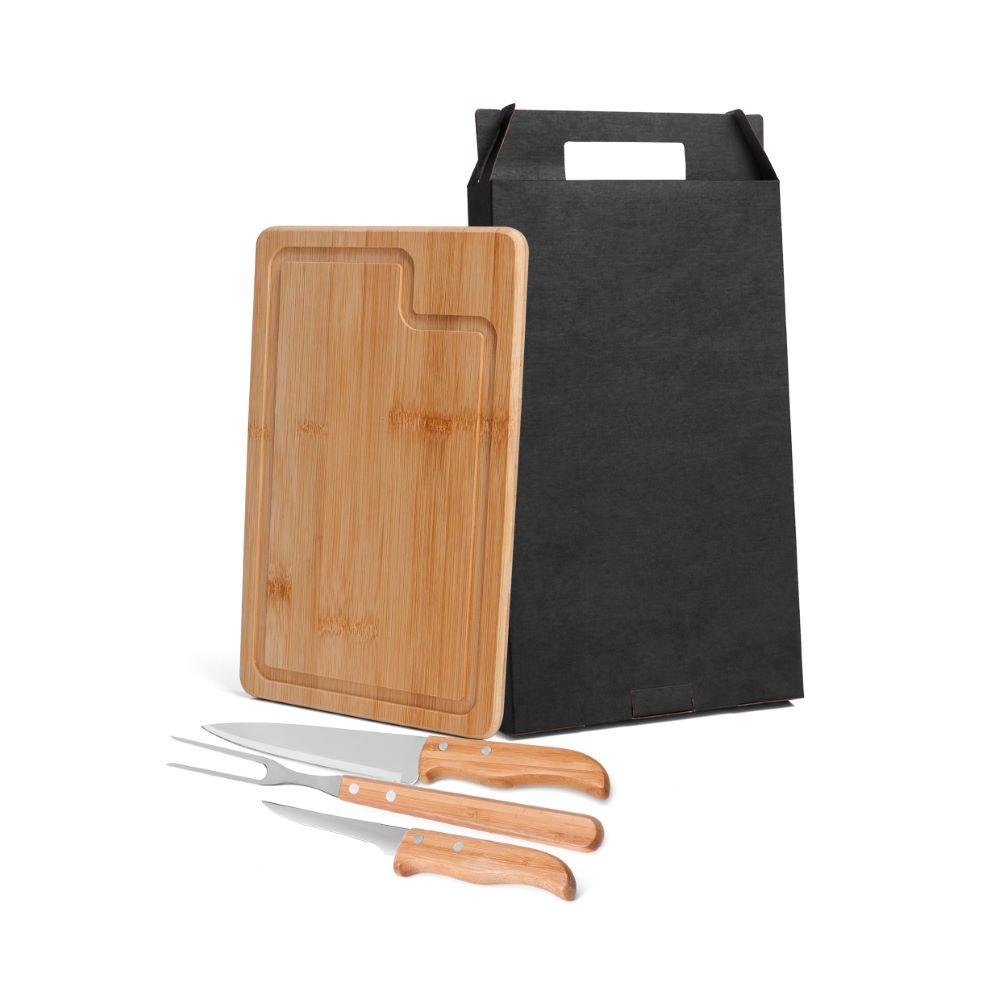 Conjunto Para Churrasco Em Bambu/Inox Dallas - 4 Pçs Welf - 1