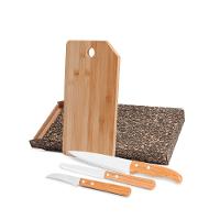 Conjunto Para Cozinha Em Bambu/Inox Oregon - 4 Pçs Welf - 1