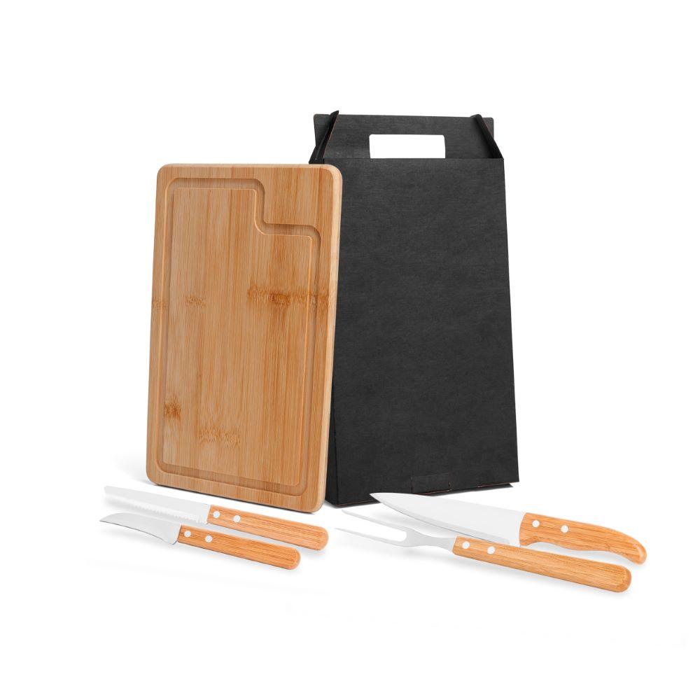 Conjunto Para Churrasco Em Bambu/Inox Dallas - 5 Pçs Welf - 1