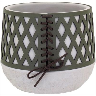 Vaso Cimento 18x14x14cm Verde