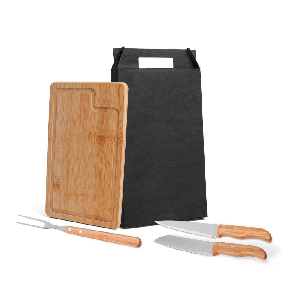 Conjunto Para Churrasco Em Bambu/Inox Dallas - 4 Pçs Welf - 1