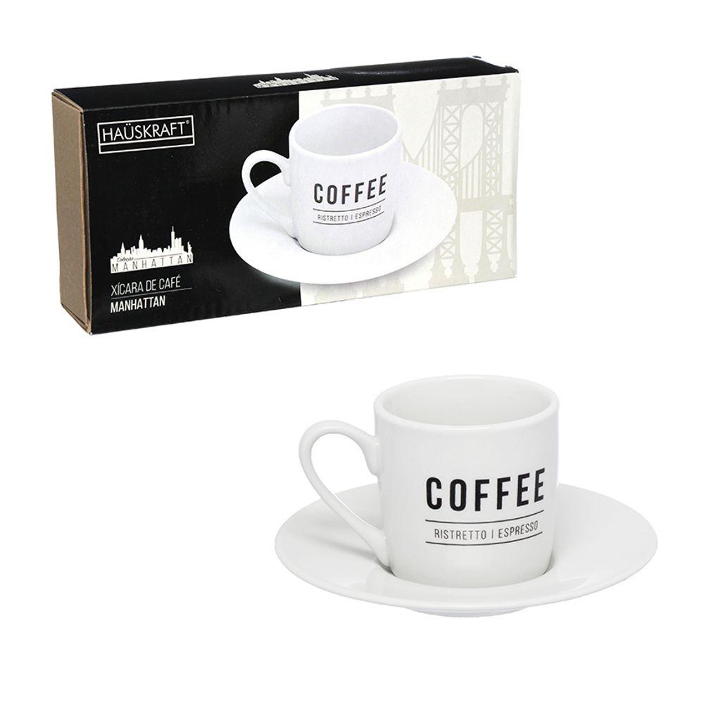 Xícara Café Manhattan Hauskraft Branco 80 ml 6 Peças - 1