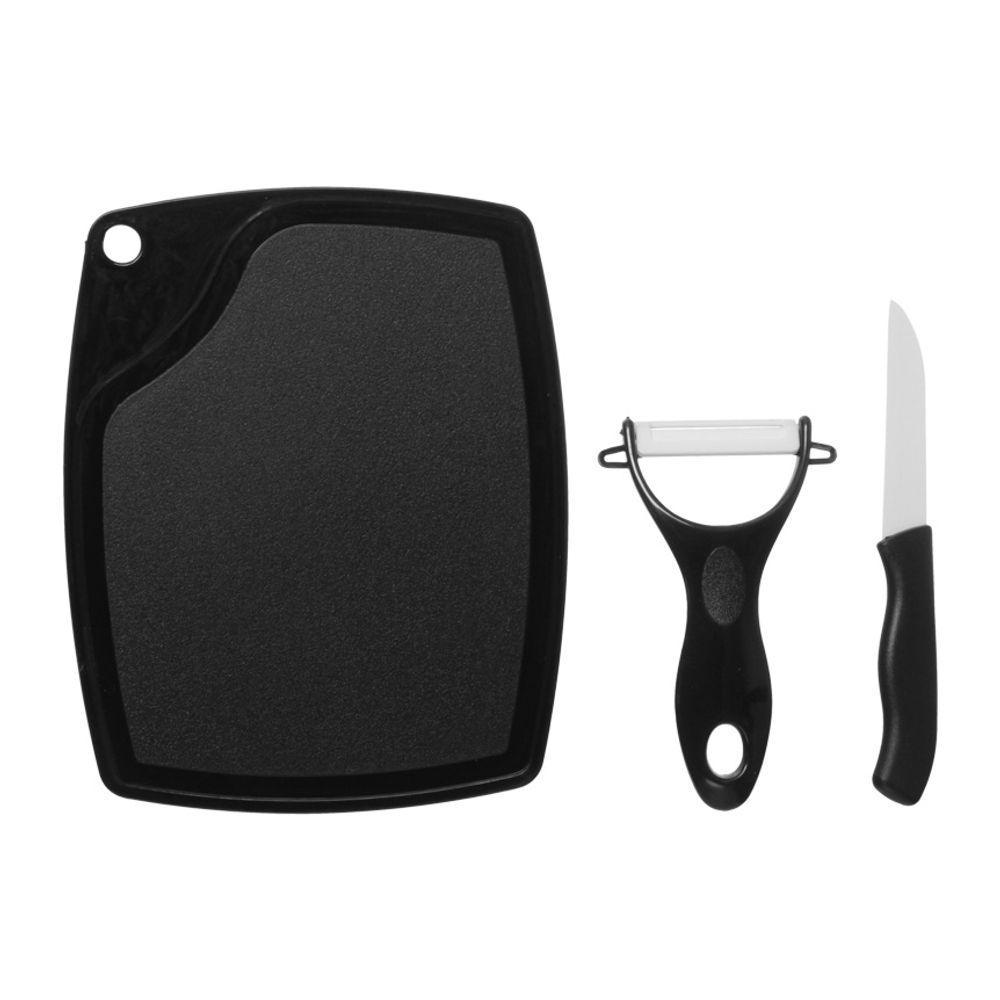 Jogo Culinário com Tábua Hauskraft Preto 3 Peças - 1