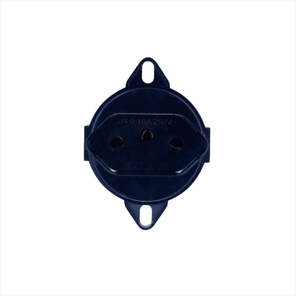 Tomada 2P+T Tramontina 20 A 250 V Preta - 1