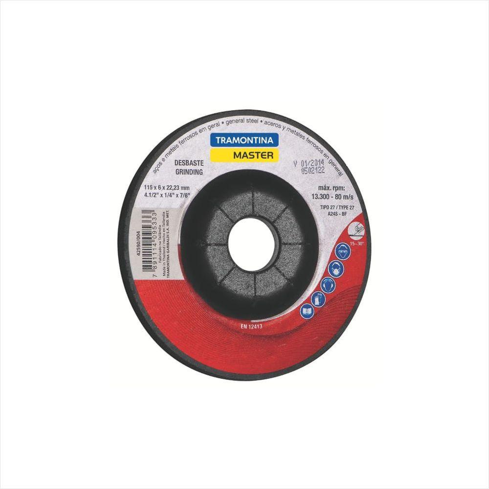 Disco de Desbaste 4.1/2 Tramontina Master para Aços e Metais - 1