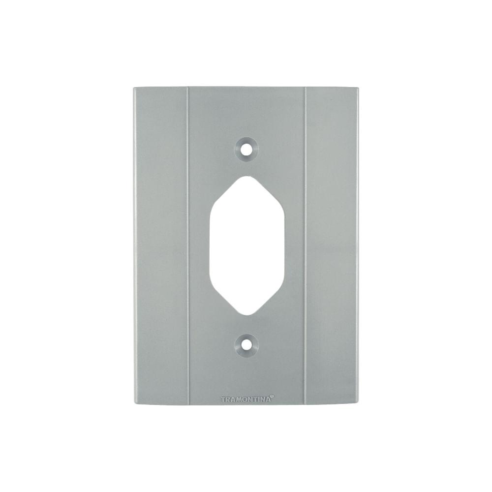 Tampa 1 Posto Vertical para Tomada Tramontina Cinza - 1