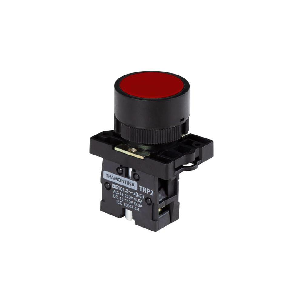 Botão de Impulso Tramontina Trp2-Ea41 1na Vermelho com Base de Plástico - 1