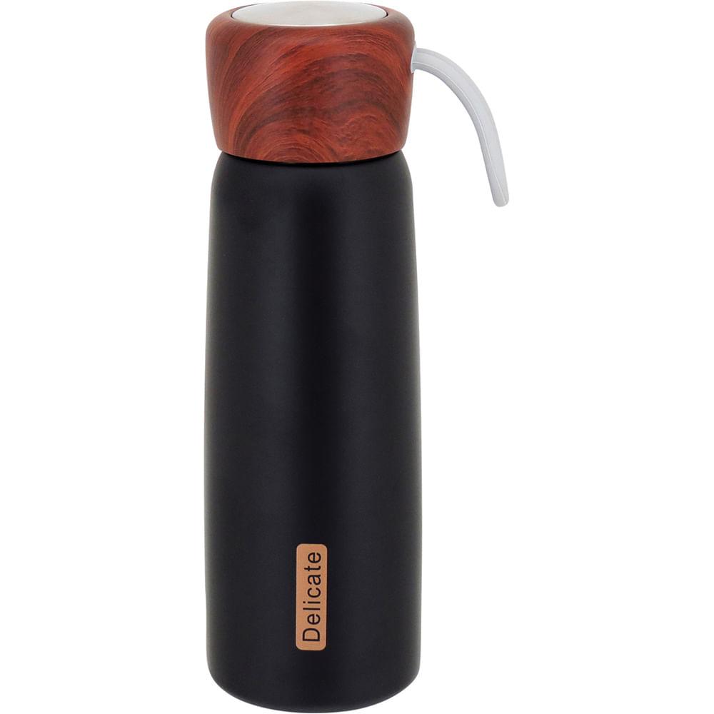 Garrafa Térmica Parede Dupla Inox Preto 500Ml Delicate 22X7X7Cm - 1