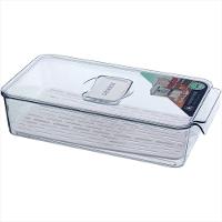 Caixa Organizadora para Geladeira com Tampa Acrílico 7x16x31cm Transparente - 1
