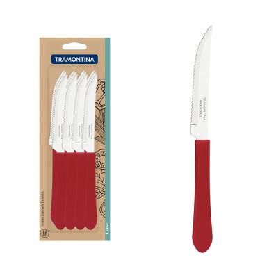 Conjunto Facas Churrasco Inox 12 Peças Leme Vermelho Tramontina