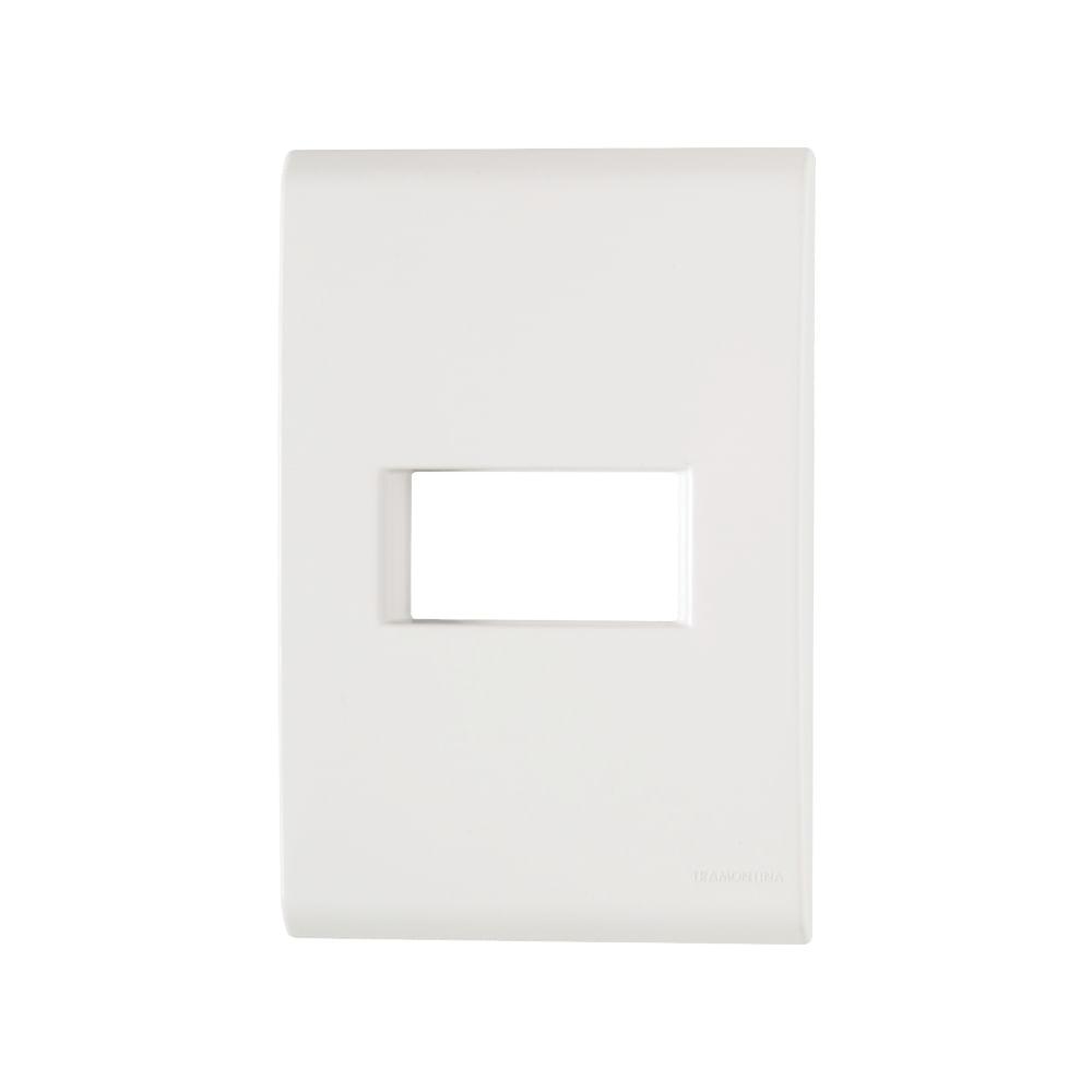 Placa 1 Posto Horizontal 4x2 Tramontina Liz Branca 120 unidades - 1