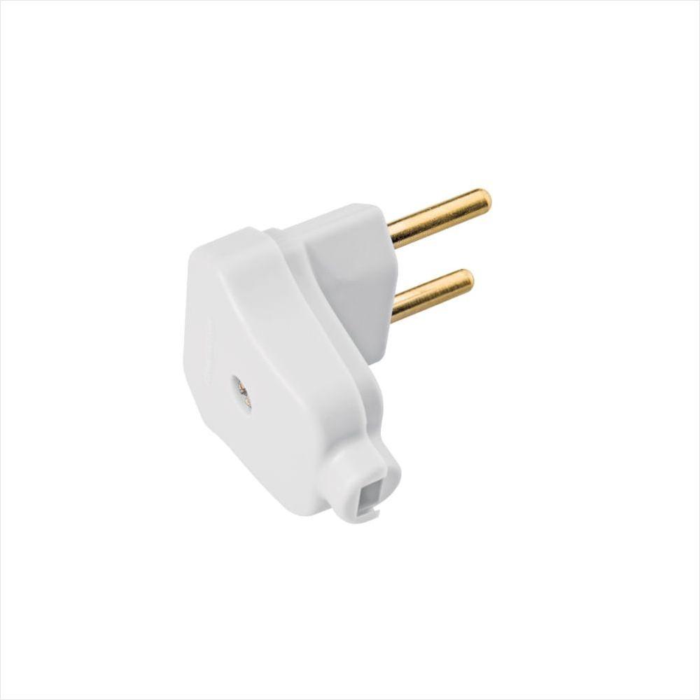Plugue Angular 2P 10 A 250 V Tramontina Branco - 1