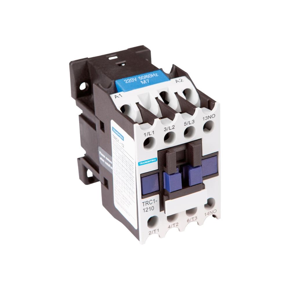 Contator Tripolar Tramontina TRC1-1210 12 A 220 Vca 1NA - 1