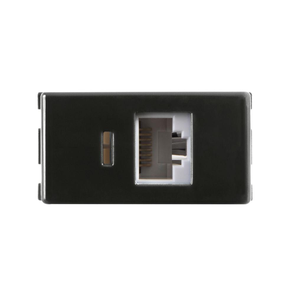 Módulo para Tomada para Transmissão de Dados RJ45 cat. 6 Tramontina Grafite - 1