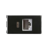 Módulo para Tomada para Transmissão de Dados RJ45 cat. 6 Tramontina Grafite - 1