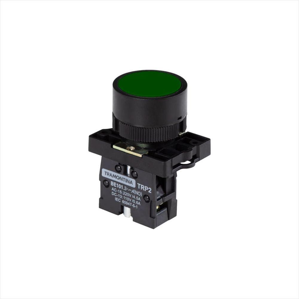 Botão de Impulso Tramontina TRP2-EA31 1NA Verde com Base de Plástico - 1