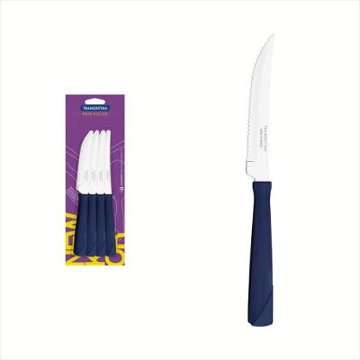 Conjunto Facas Churrasco Tramontina Inox 12 Peças New Ko Azul