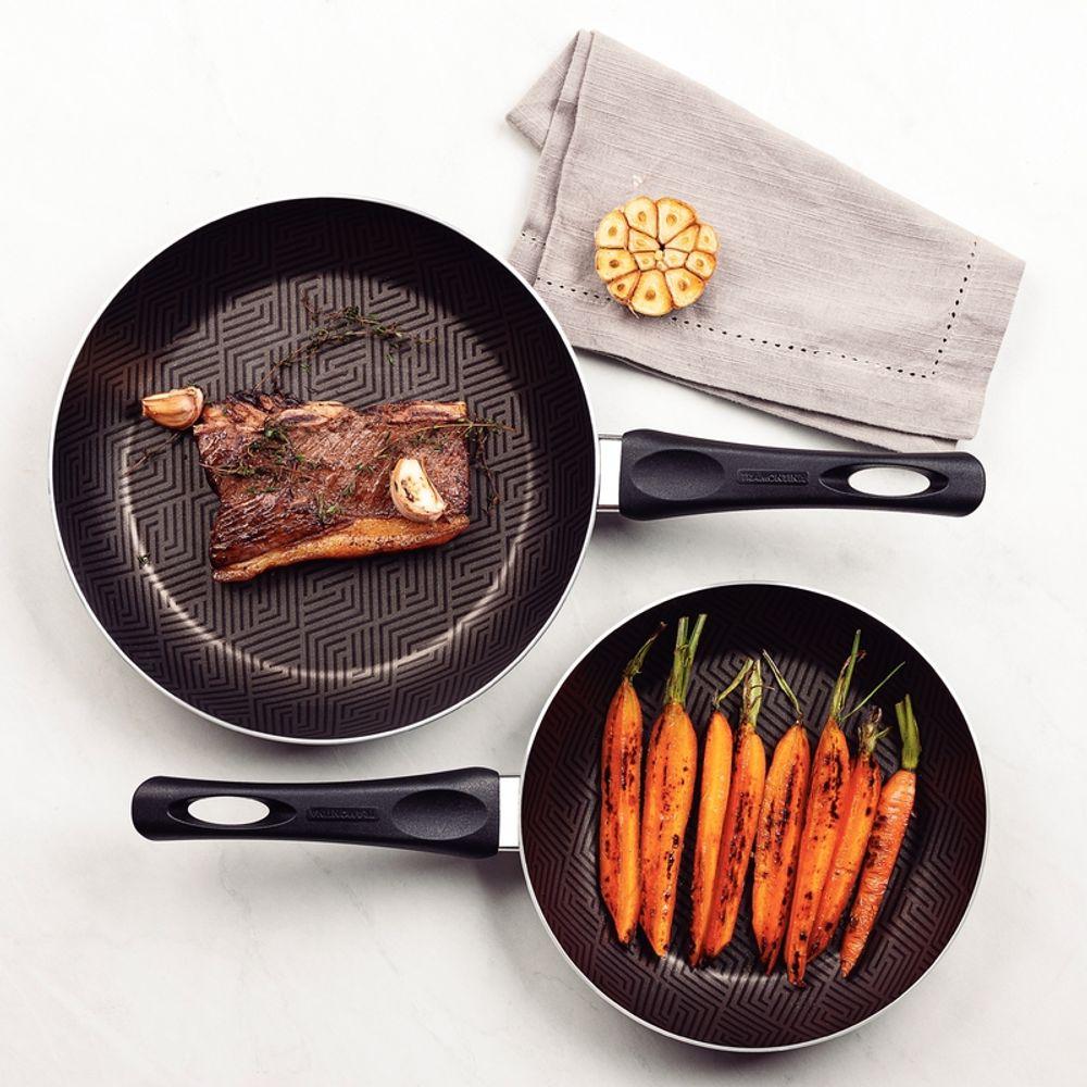 Jogo de Frigideiras Tramontina Paris Texture Antiaderente Grafite 2 Peças - 2