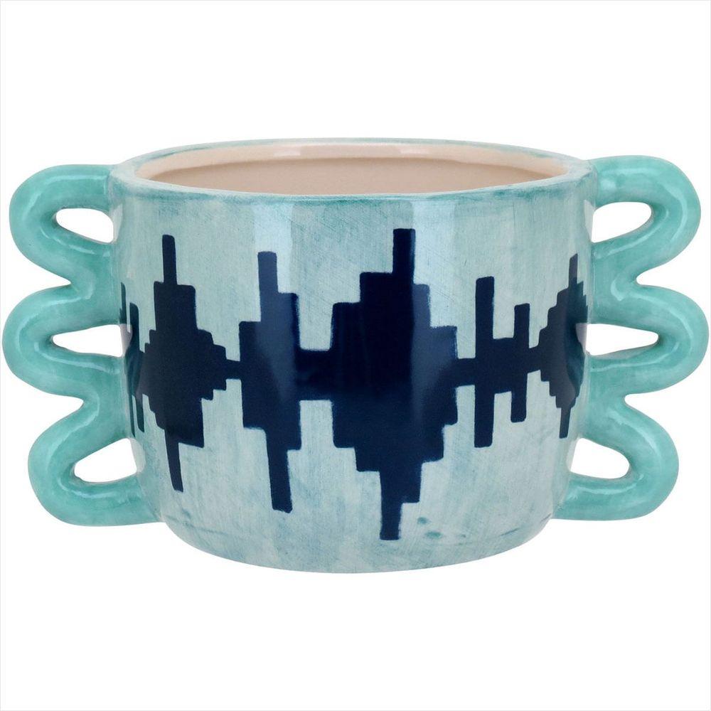 Cachepô de Cerâmica 10x19x19cm Verde - 1