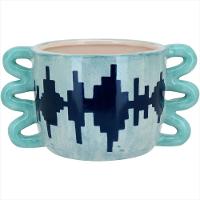 Cachepô de Cerâmica 10x19x19cm Verde - 1