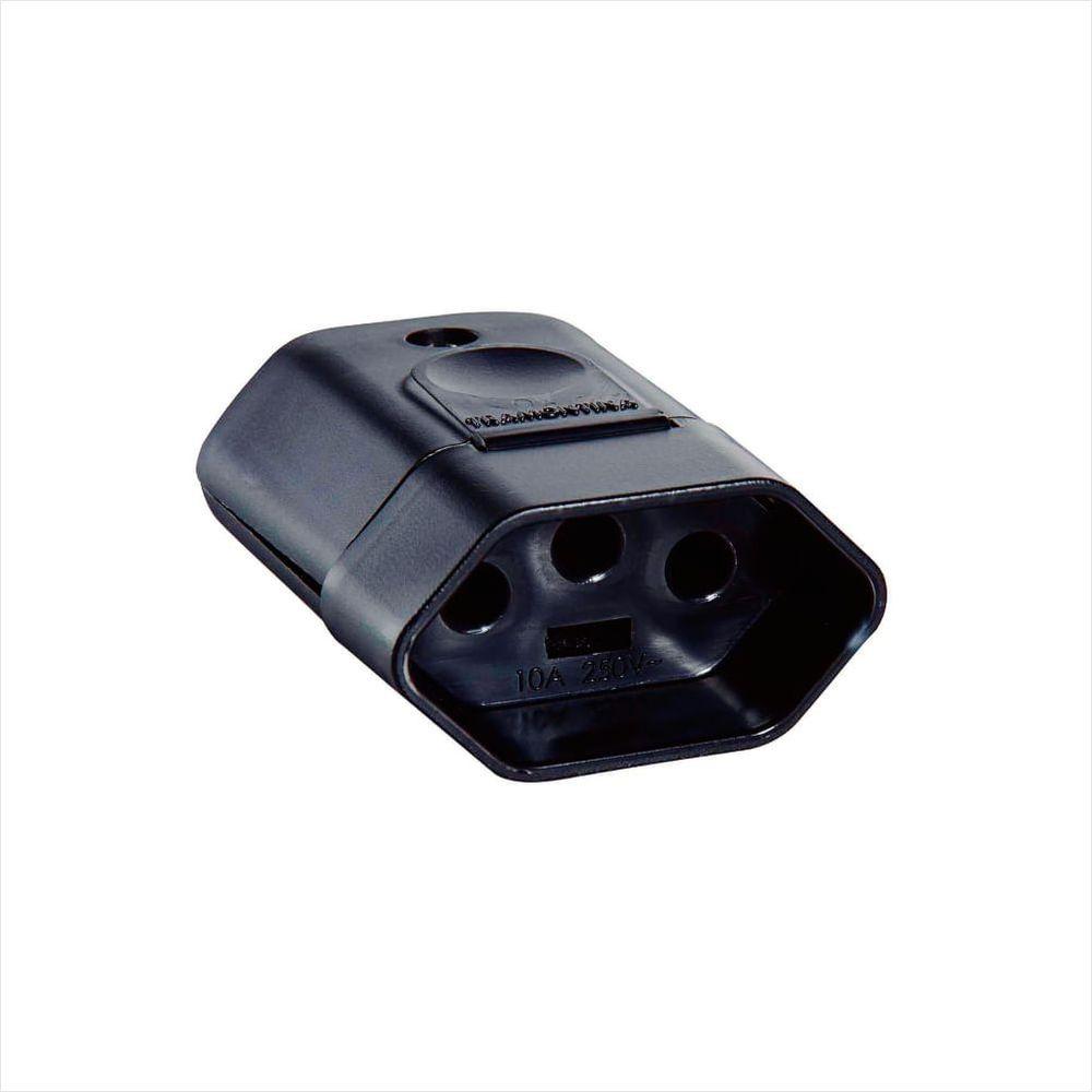 Plugue Fêmea 2P+T 250 V 20 A Tramontina Preto - 1