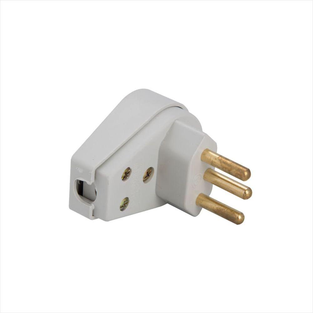 Plugue Angular 2P+T 10 A 250 V Tramontina Cinza - 1