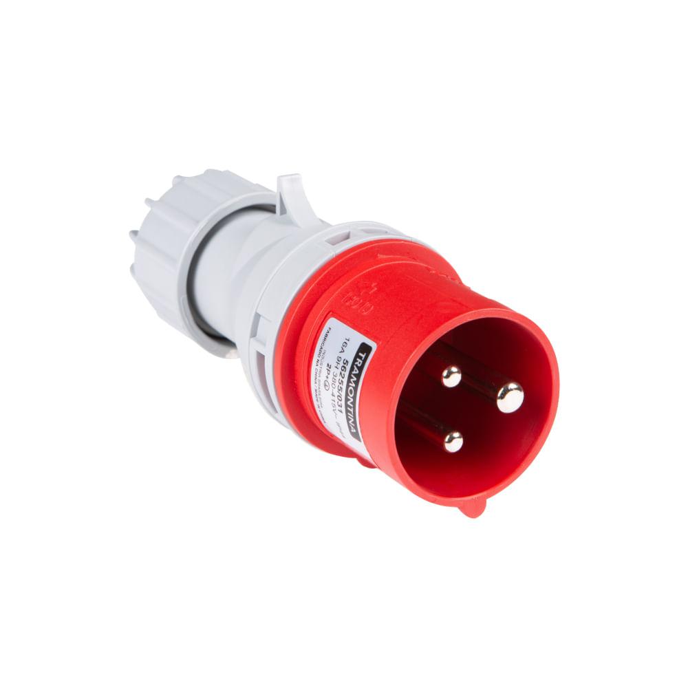 Plugue Móvel Industrial 2P+T 16 A 380-415 Vca 9 H Tramontina - 1