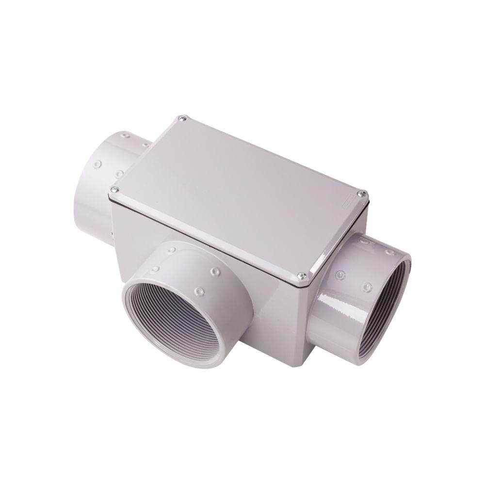 Condulete Fixo 1/2 Tipo T Tramontina com Tampa com Rosca NPT e com Pintura Eletrostárica a Pó - 1