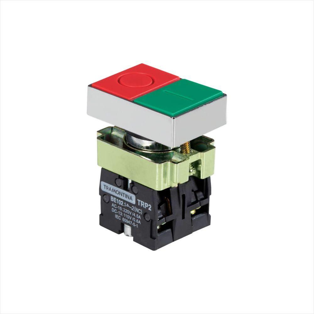 Botão Duplo Tramontina TRP2-BL8325 1NA+1NF com Base de Metal - 1