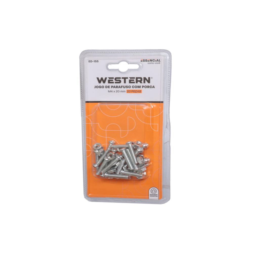 Parafuso com Porca M4 x 20 Milímetros 20 Unidades - 1