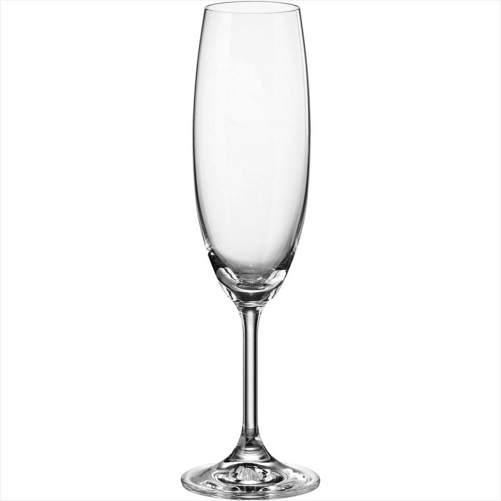 Jogo 6 peças Taças Champanhe Bohemia Bruna Cristal 220ml 23x6x6cm - 1