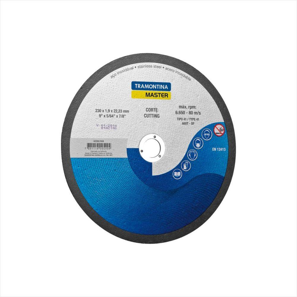 Disco de Corte Fino 9 Tramontina Master para Aço Inox e Materiais Endurecidos - 1