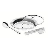 Kit para Servir Tramontina Ciclo Redondo Inox Tampa de Vidro 3 Peças - 1