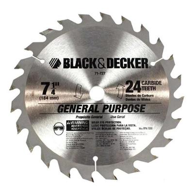 Lâmina - Serra Circular 7 1/4 (184Mm) X Furo 16Mmx 24 Dentes  Black + Decker