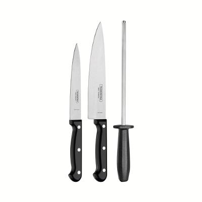 Jogo Faca Inox 3 Peças Ultracorte Preto Tramontina