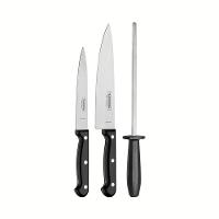 Jogo Faca Inox 3 Peças Ultracorte Preto Tramontina - 1