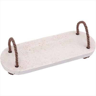 Bandeja Alça Fibra Mármore 1x12x30cm Branco