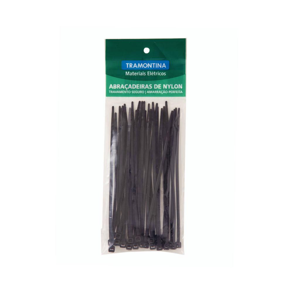 Abraçadeira de Nylon 100x2,5x1 mm Tramontina Preta - 2