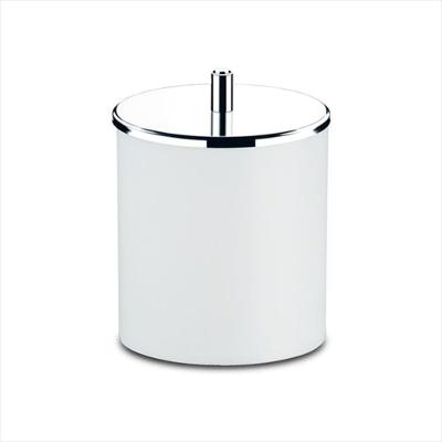 Lixeira Pequena Branca Tampa Inox 18,5x23cm 5,4 Litros