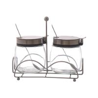 Porta Condimentos 2 Peças Com Colher E Suporte - Hauskraft - 1