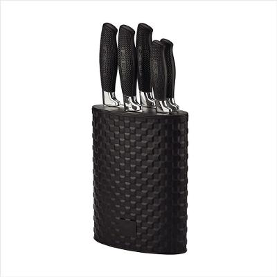 Facas e Cepo GC Black Jogo 6 Peças Hauskraft