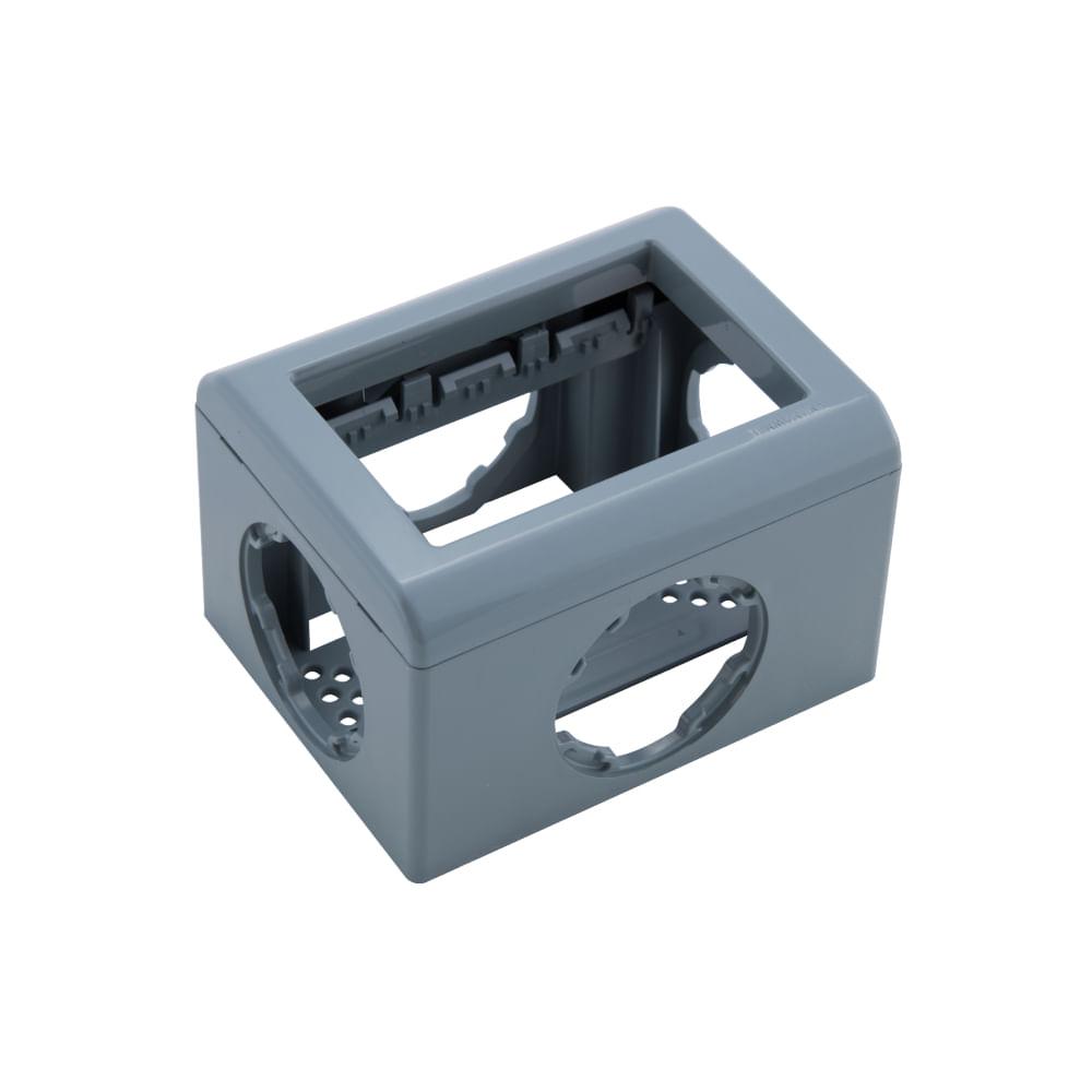 Caixa de Sobrepor X 3 Postos para Eletrodutos Tramontina LizFlex Multiuso Cinza - 1