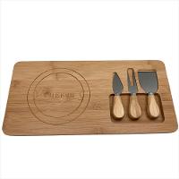 Jogo Para Queijo Com Tabua De Bambu 38X18,5cm Zahav - 1
