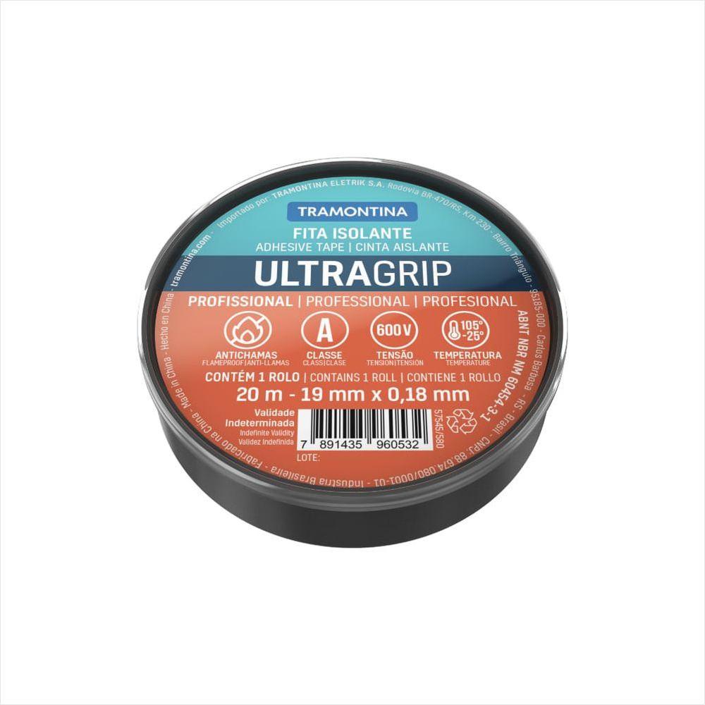 Fita Isolante Classe A 0,18x19 mm Tramontina Preta 20 m - 1