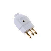 Plugue Macho 2P+T 10 A 250 V Tramontina Branco - 1